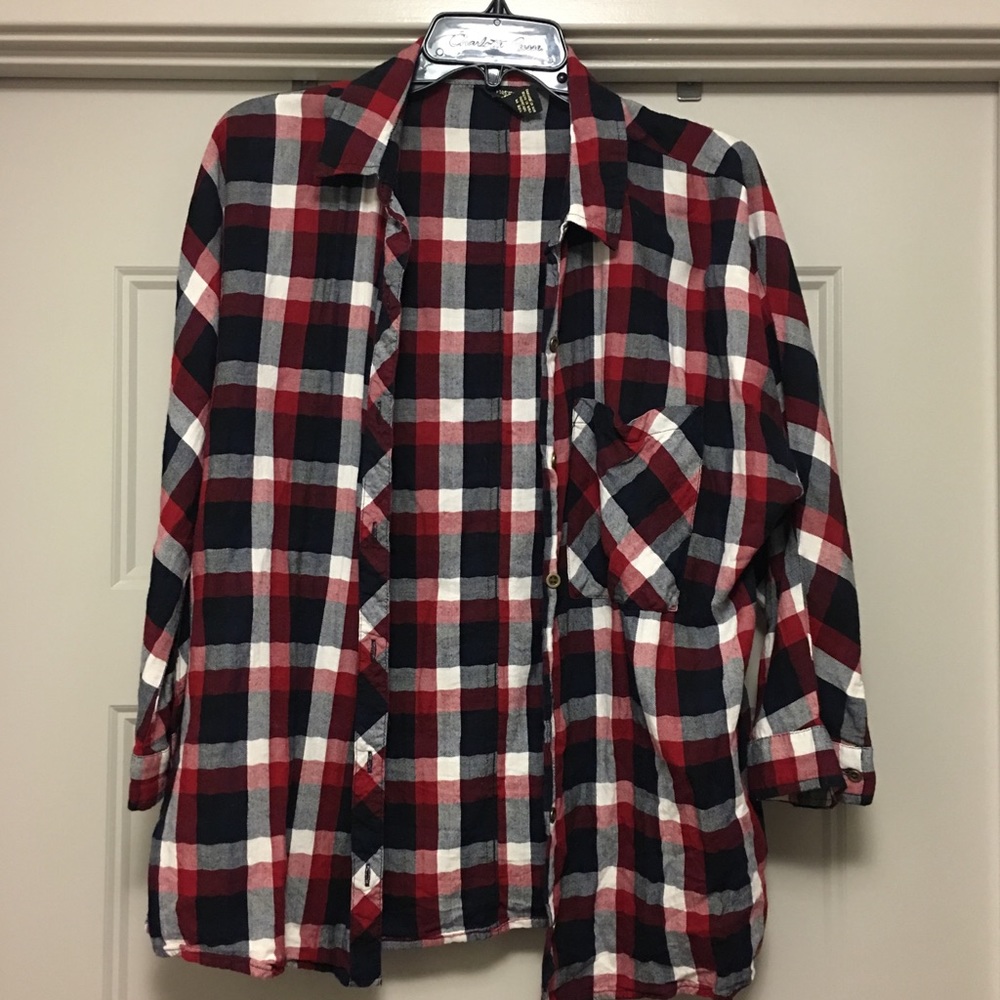 Flannel print button up